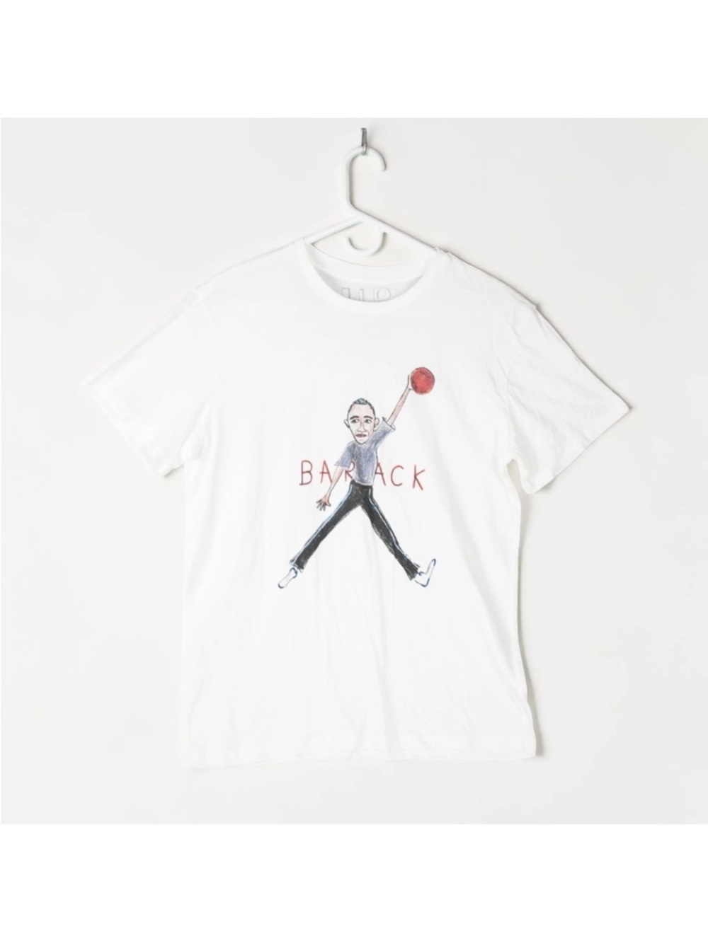 U.P. Unfortunate Portrait Tee-Shirt Mens Medium White Air Barack Obama Dunk EUC